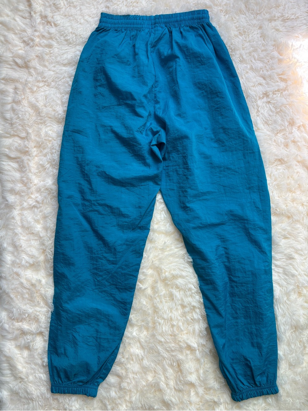 Reebok Vintage 90s Teal Nylon Track Pants Windbreaker Joggers Size S - Picture 2 of 6
